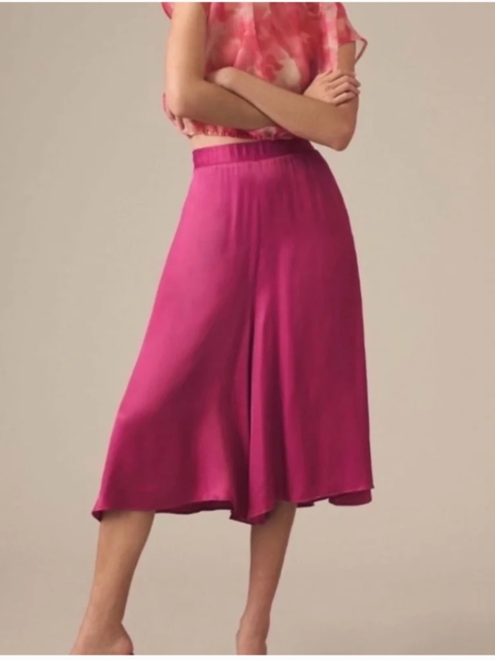 Anthropologie Raspberry Pink Culotte Pants NWT Size S